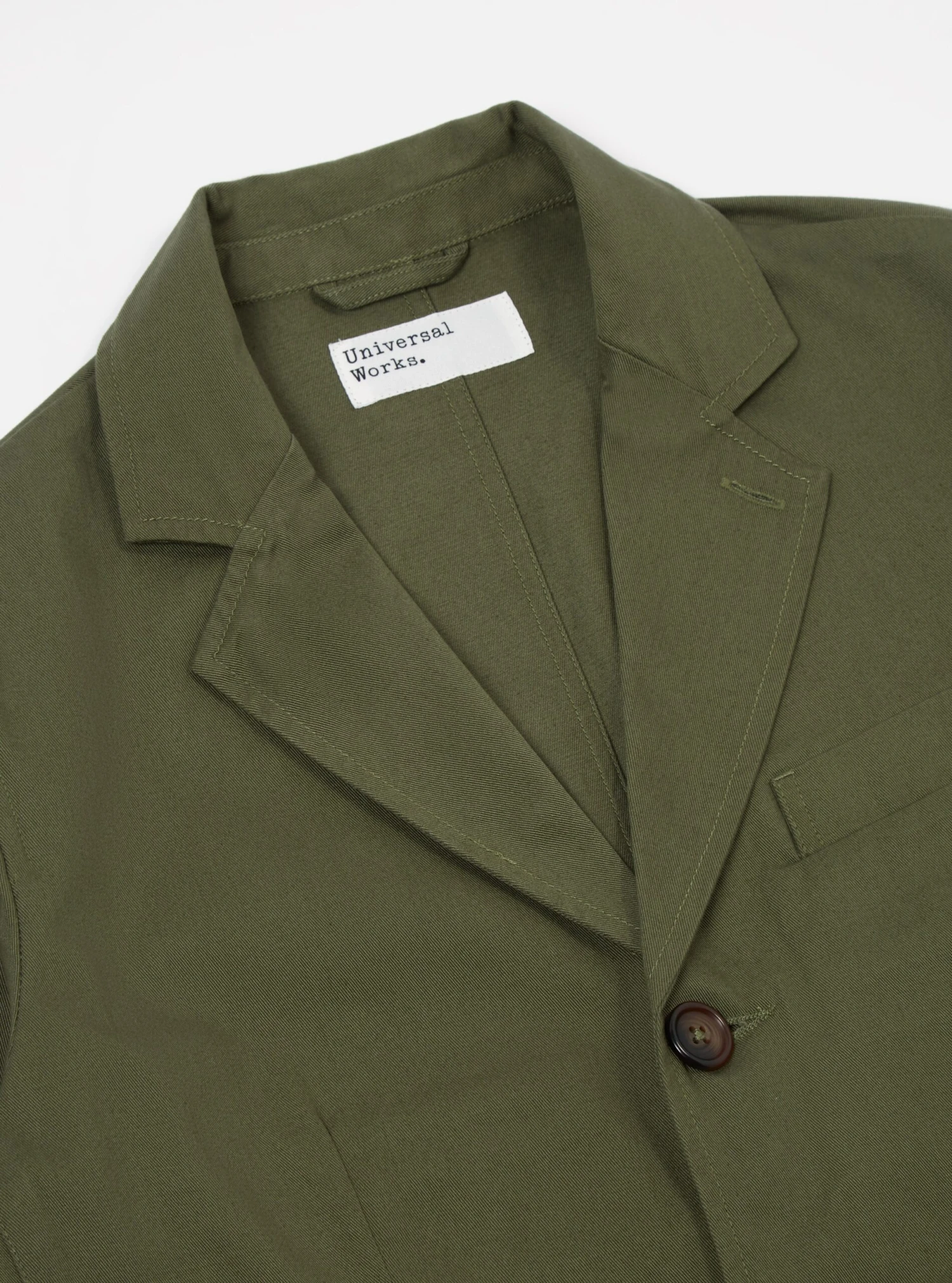 Universal Works London Jacket In Light Olive Twill - Image 3