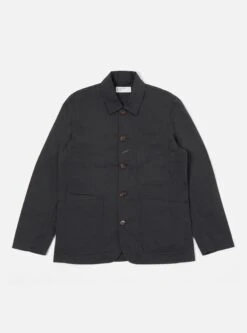 Universal Works Bakers Jacket In Black Twill