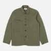 Universal Works Bakers Jacket In Light Olive Twill