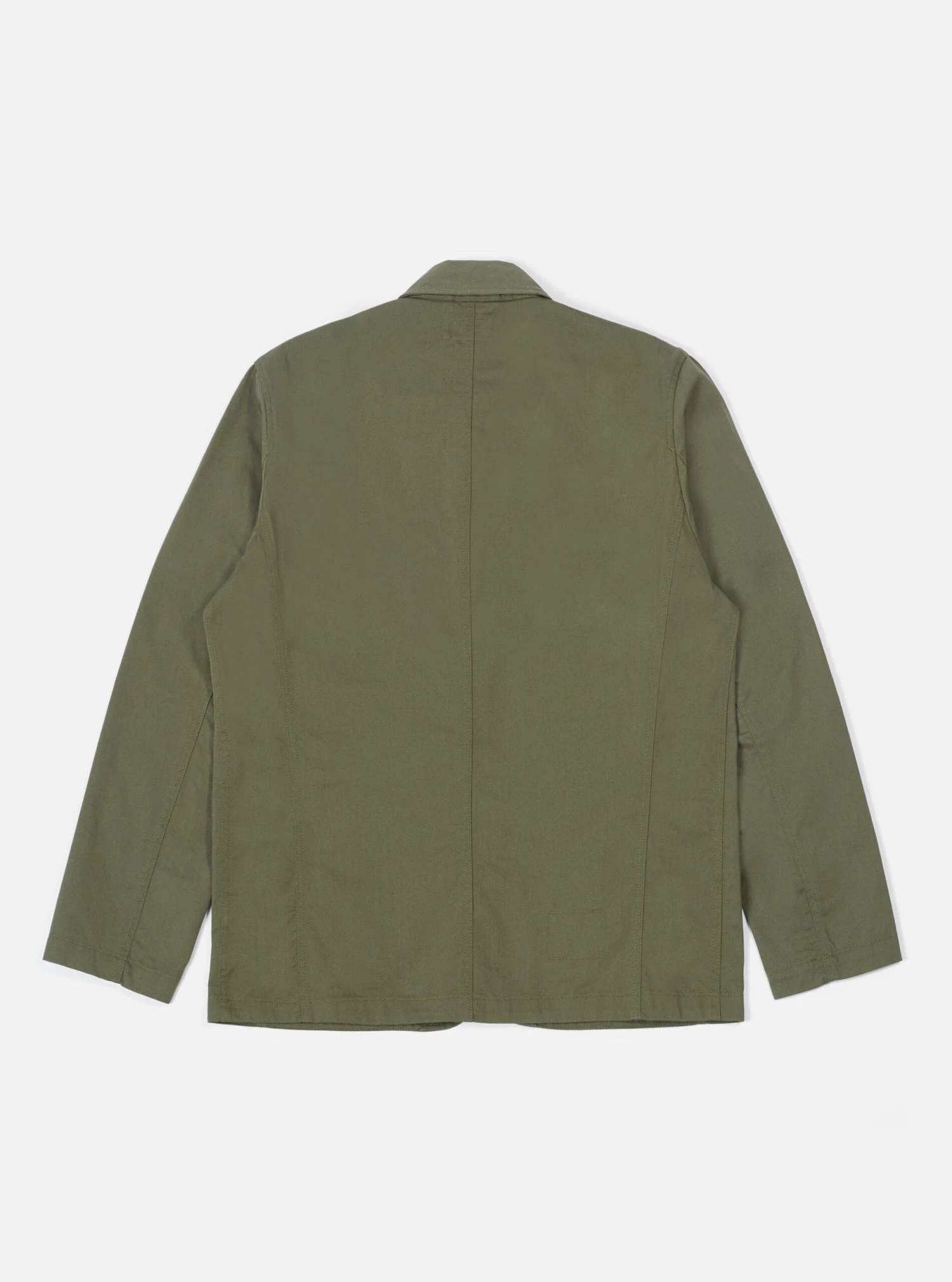 Universal Works Bakers Jacket In Light Olive Twill - Image 2