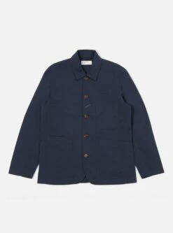 Universal Works Bakers Jacket In Navy Twill