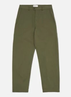 Universal Works Curved Pant In Light Olive Twill