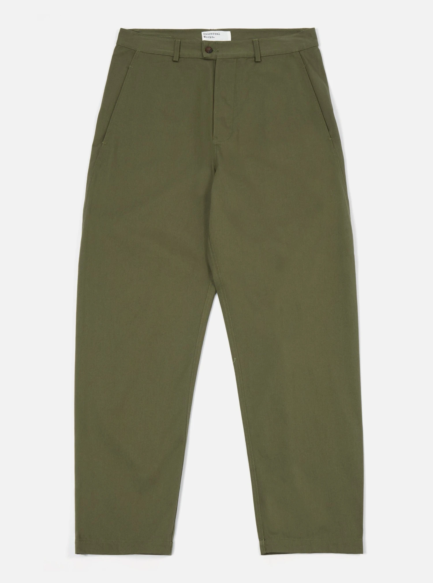 Universal Works Curved Pant In Light Olive Twill