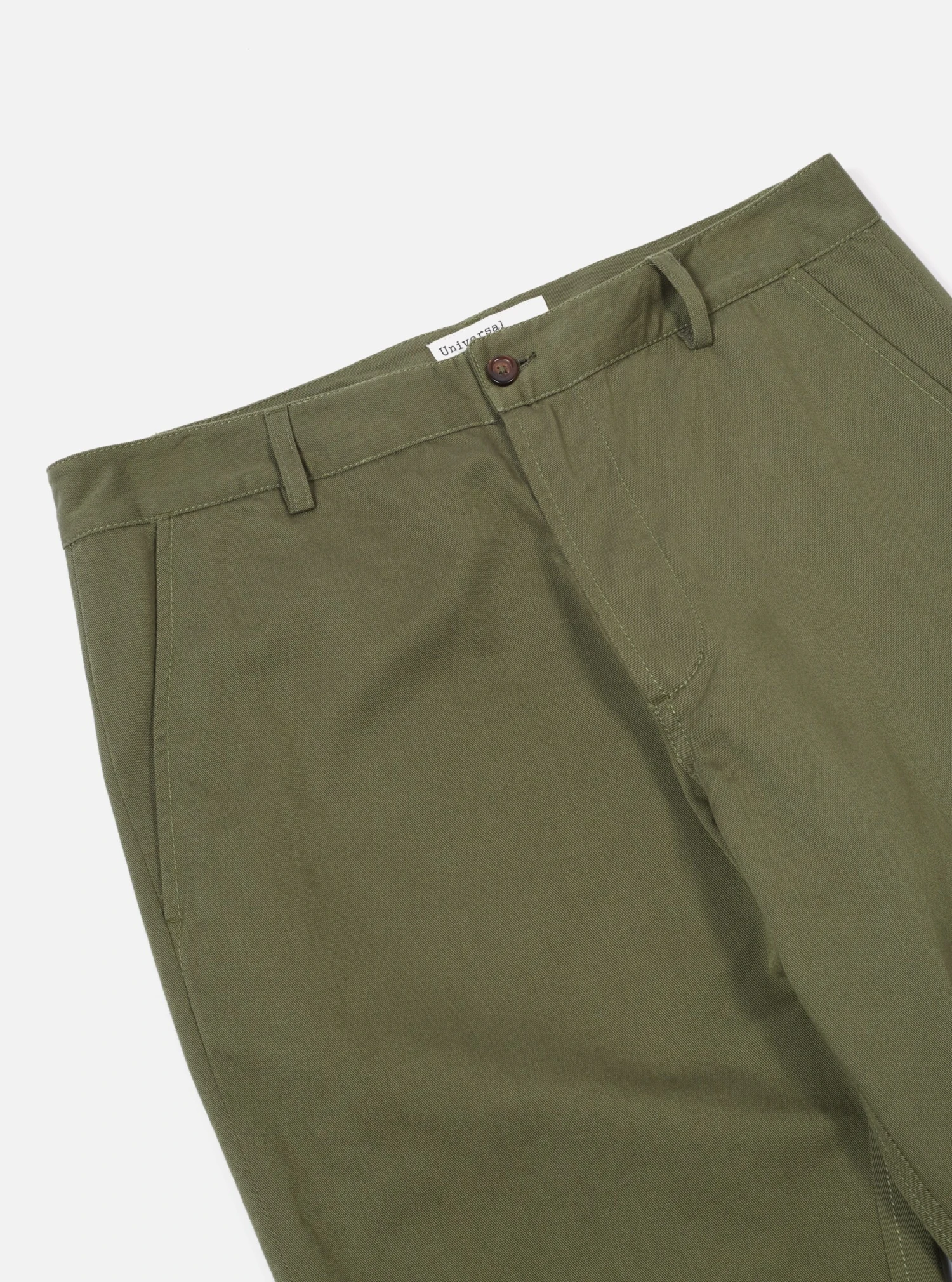 Universal Works Aston Pant In Light Olive Twill - Image 3