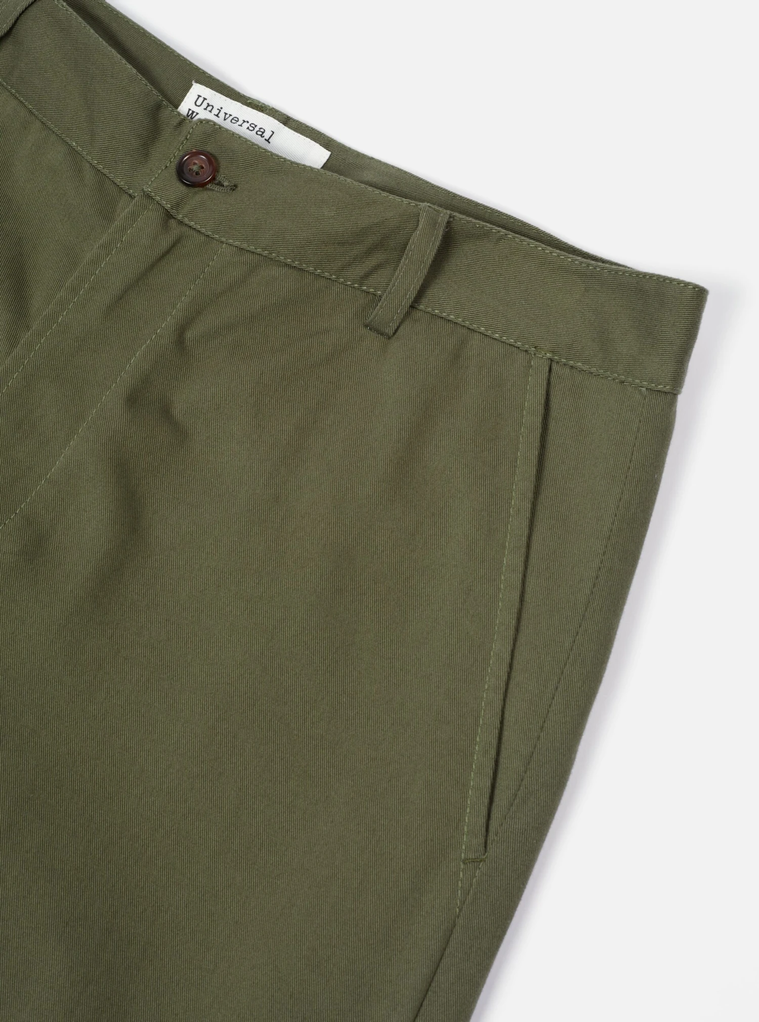 Universal Works Aston Pant In Light Olive Twill - Image 4
