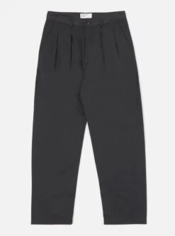 Universal Works Double Pleat Pant In Black Twill