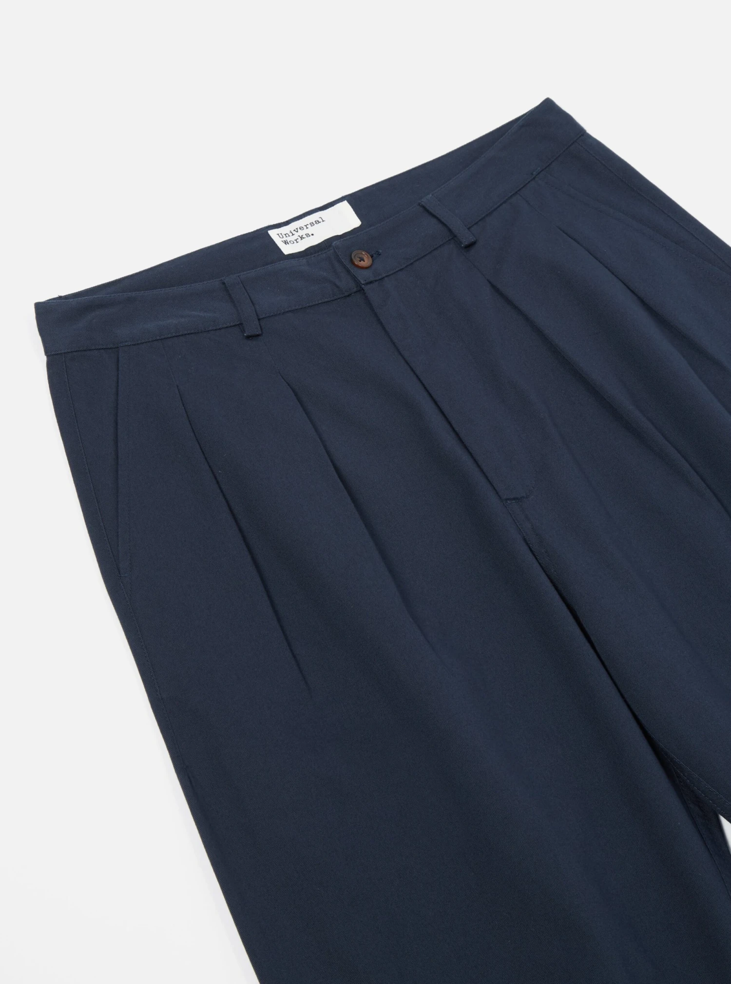 Universal Works Double Pleat Pant In Navy Twill - Image 3