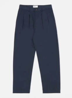 Universal Works Double Pleat Pant In Navy Twill