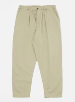 Universal Works Pleated Track Pant In Stone Twill