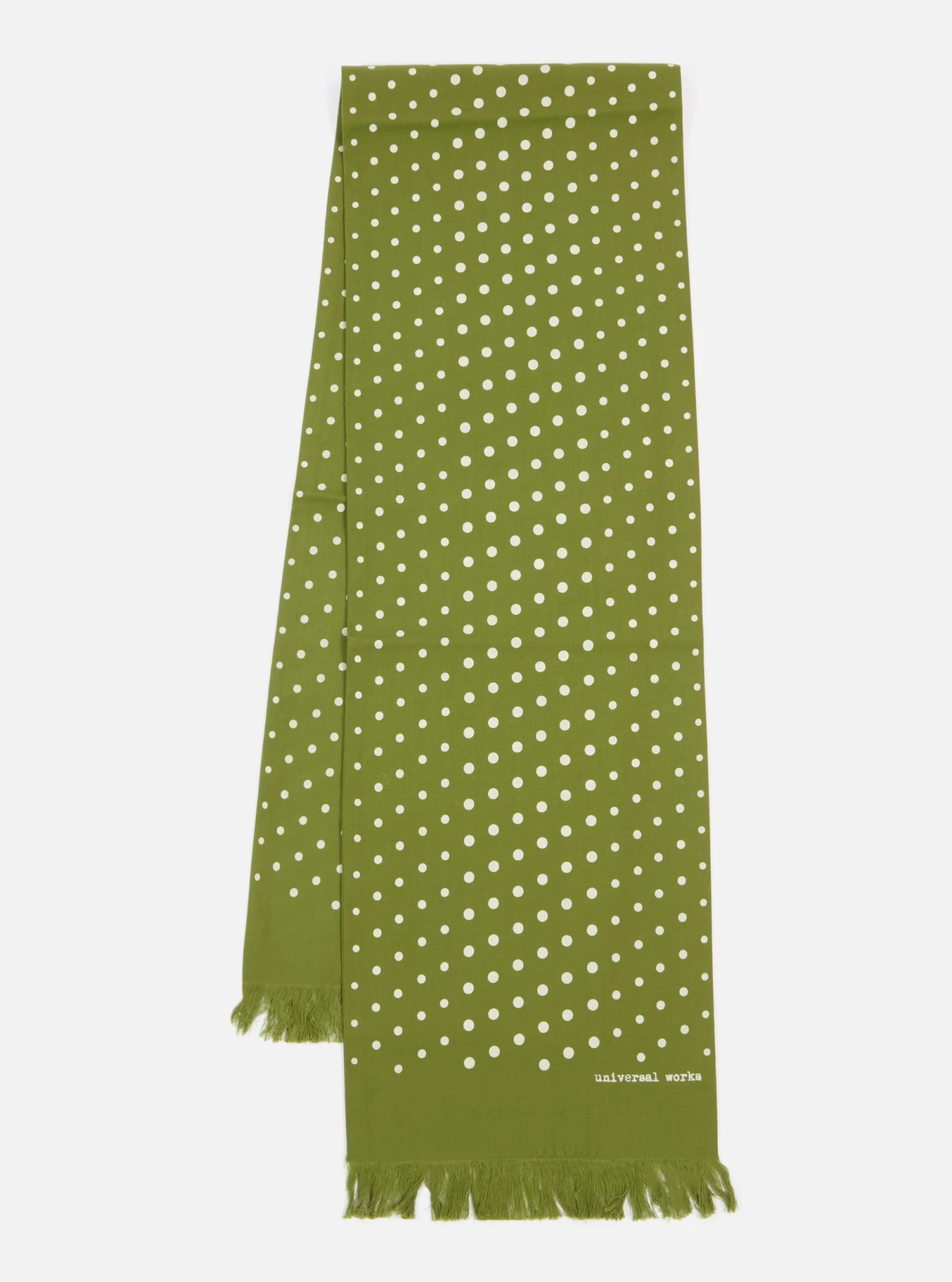 Universal Works Short Scarf In Green Dot Print