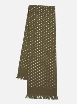 Universal Works Short Scarf In Olive Dot Print
