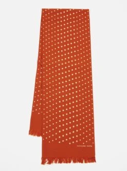 Universal Works Short Scarf In Orange Dot Print