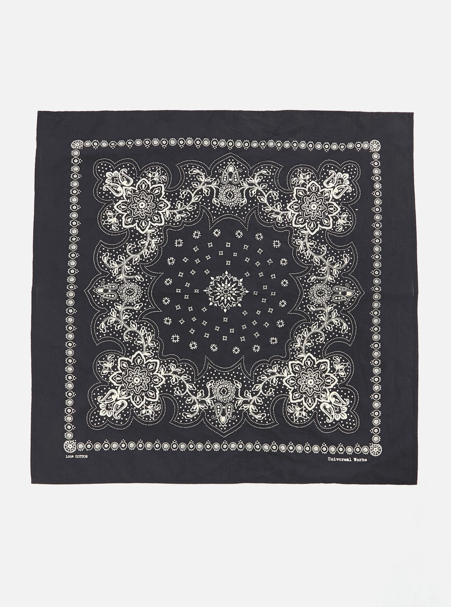 Universal Works Neckerchief In Black Classic Bandana