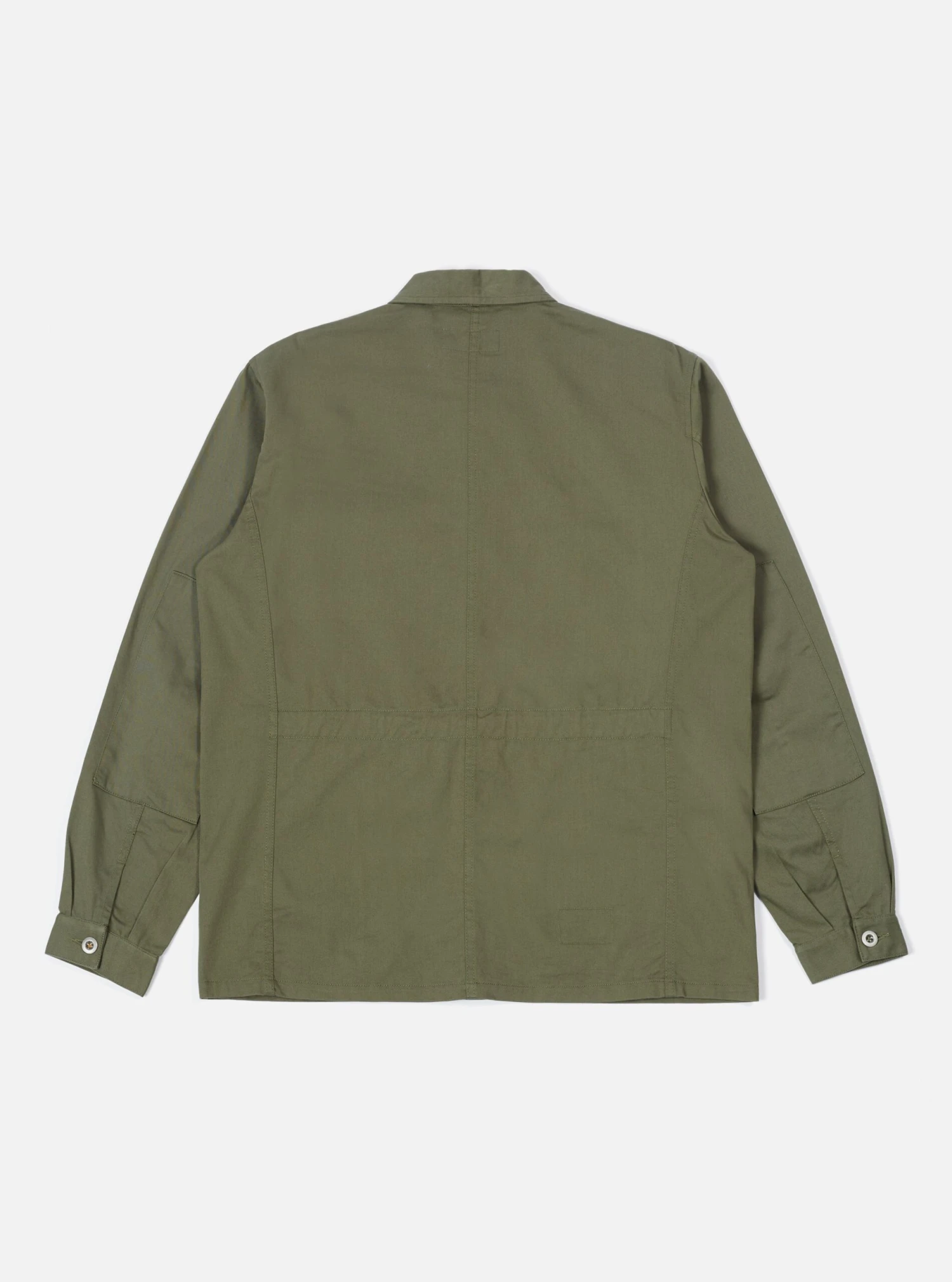 Universal Works MW Fatigue Jacket In Light Olive Twill - Image 2