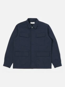 Universal Works MW Fatigue Jacket In Navy Twill