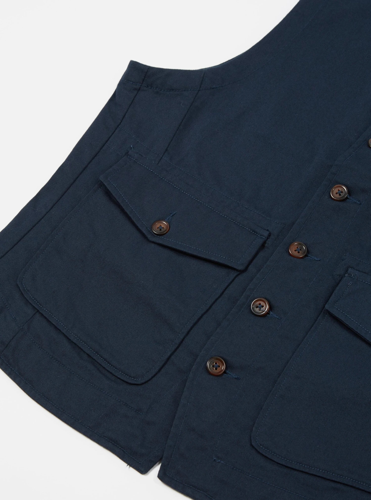 Universal Works Field Waistcoat In Navy Twill - Image 4