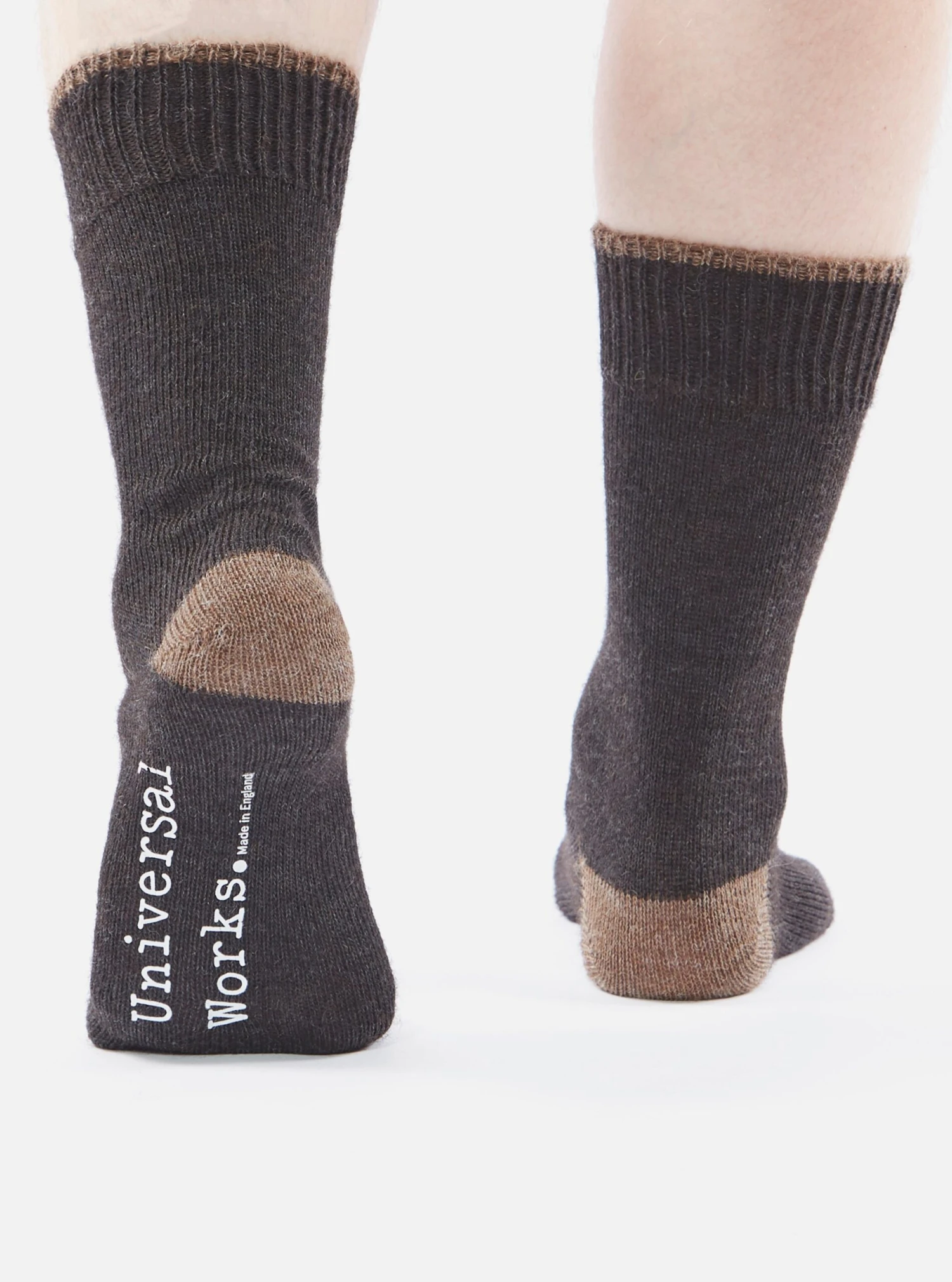 Universal Works Alpaca Sock In Charcoal Alpaca Wool - Image 5