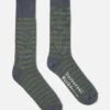 Universal Works Stripe Sock In Grey Cotton