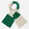 Universal Works Deluxe Football Scarf In Beige/Green Soft Wool