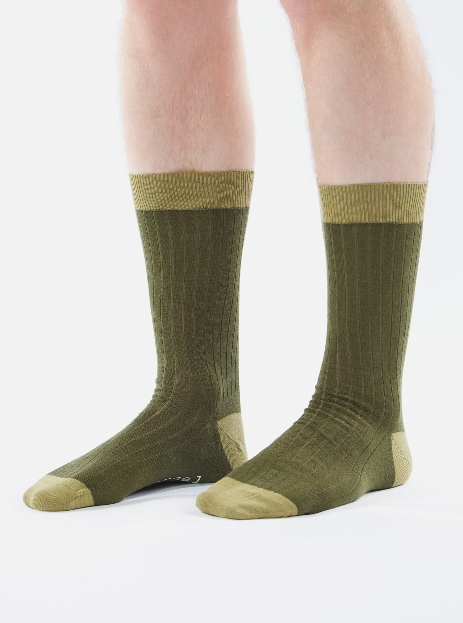Universal Works Merino Classic Sock In Olive Merino - Image 5