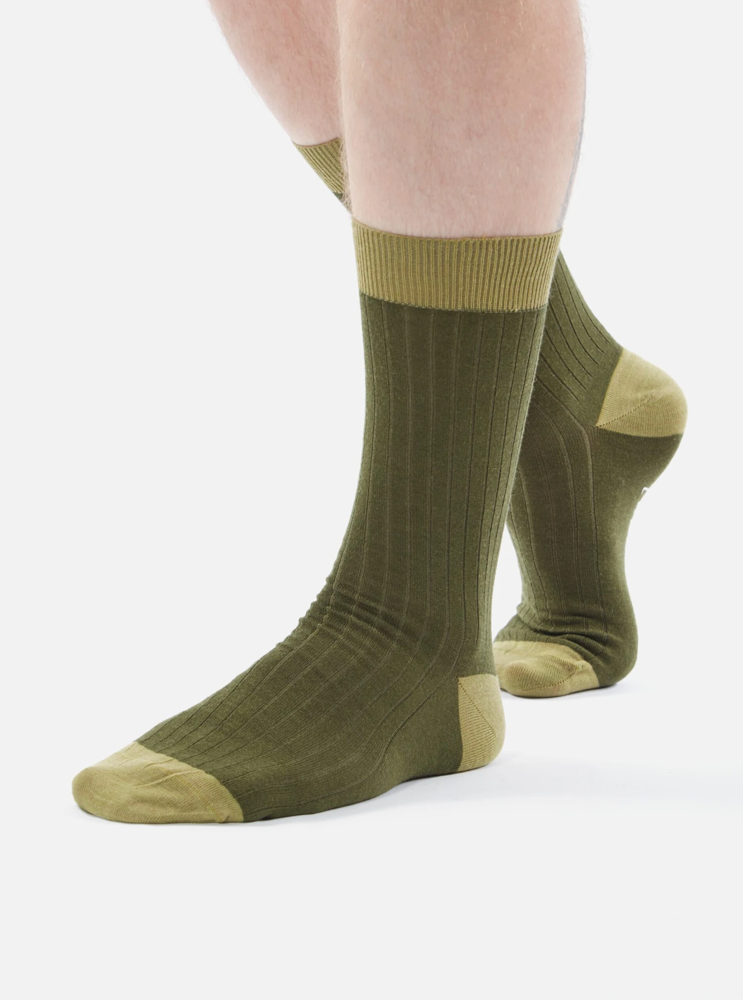 Universal Works Merino Classic Sock In Olive Merino - Image 3