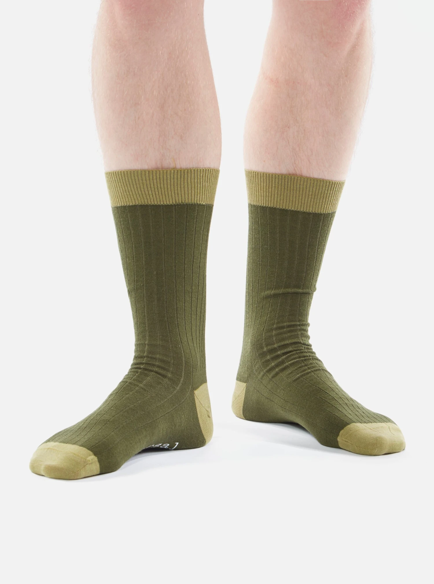 Universal Works Merino Classic Sock In Olive Merino - Image 4