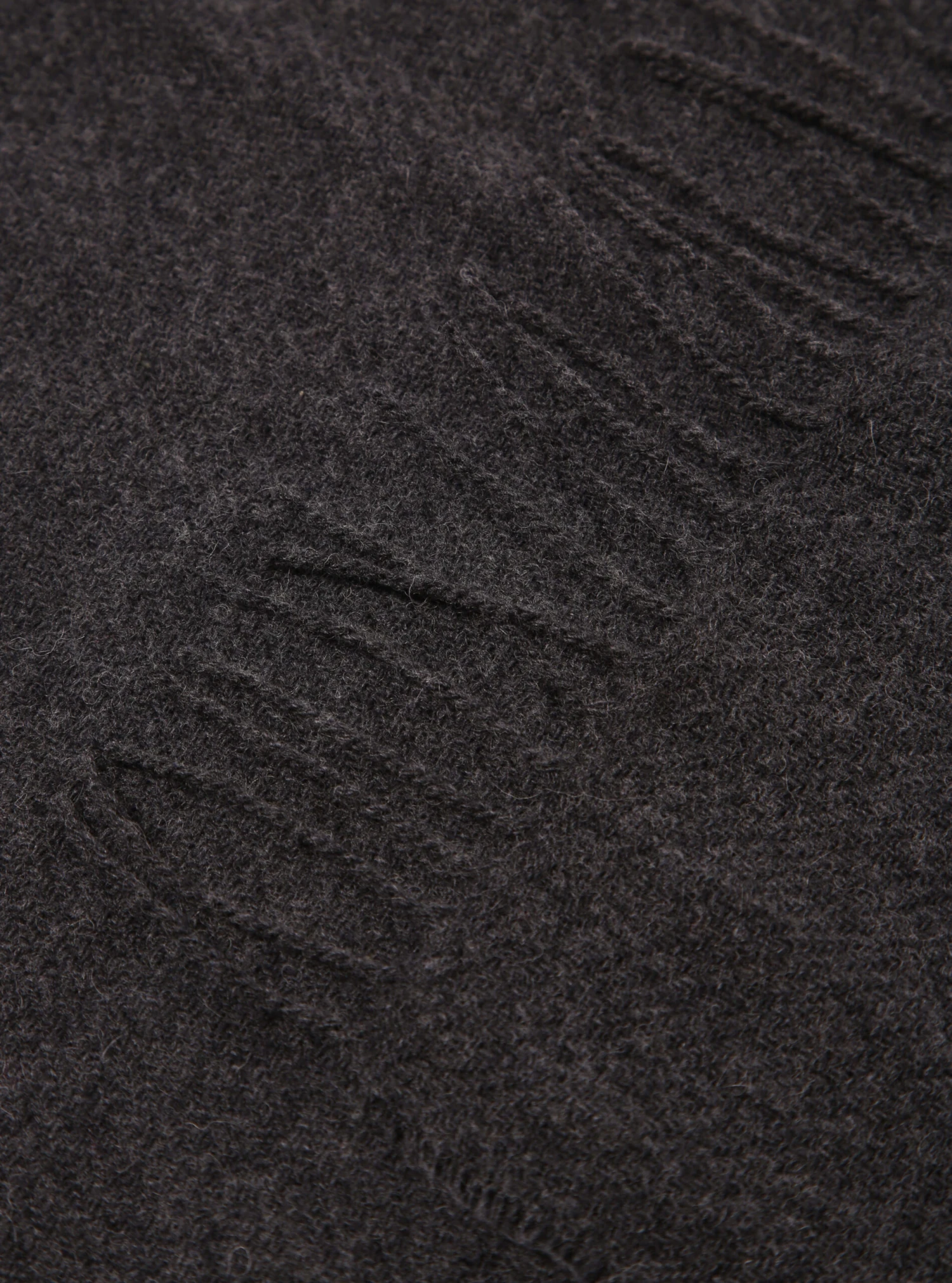 Universal Works Scarf In Charcoal Recycled Woven Wool - Image 2