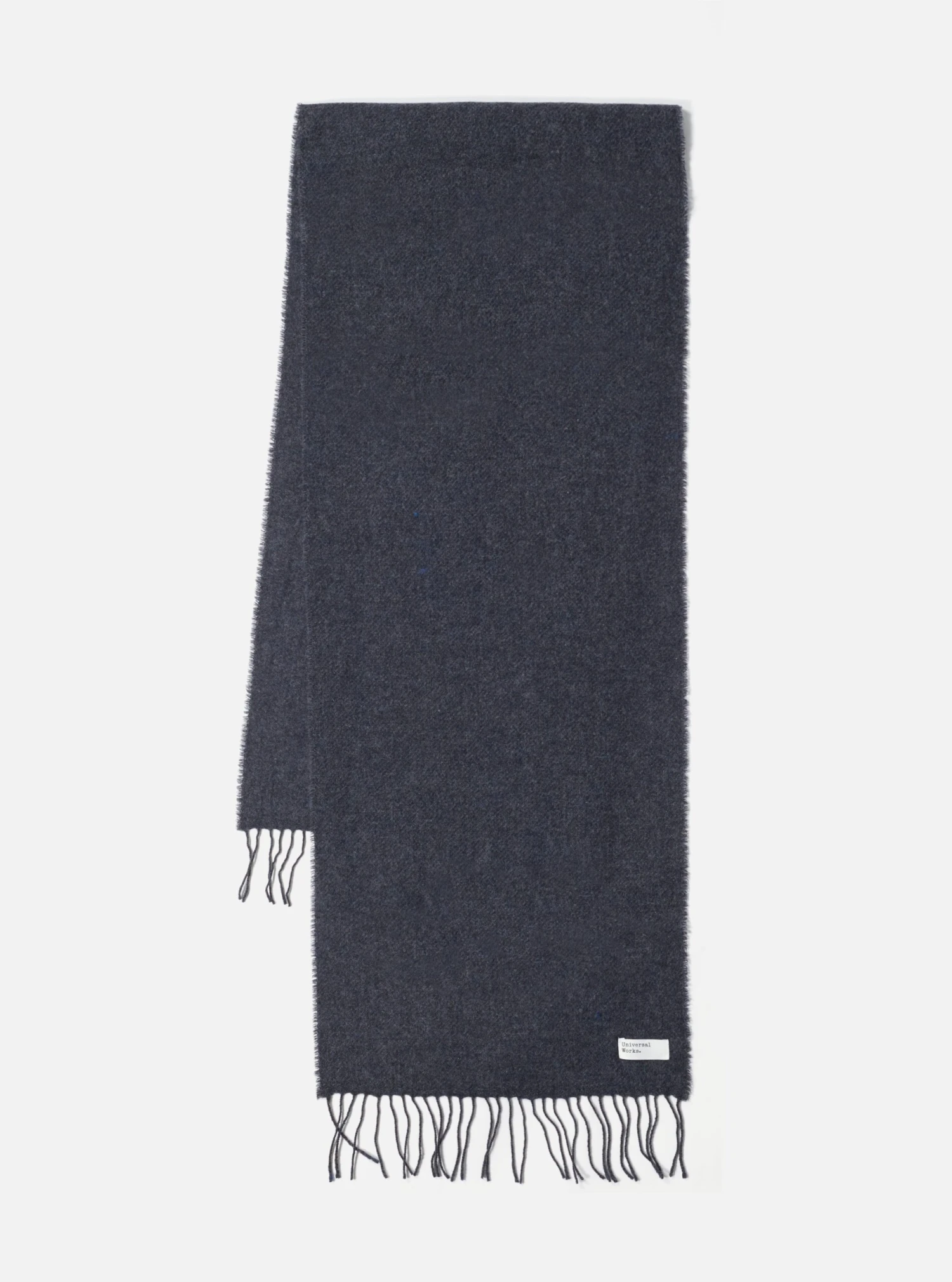 Universal Works Scarf In Charcoal Recycled Woven Wool