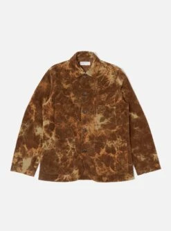 Universal Works Bakers Jacket In Brown Hand-Dyed Japanese Cord