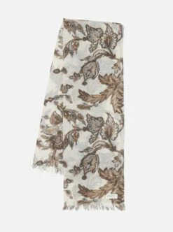 Universal Works Patterned Scarf In Natural Pashmina