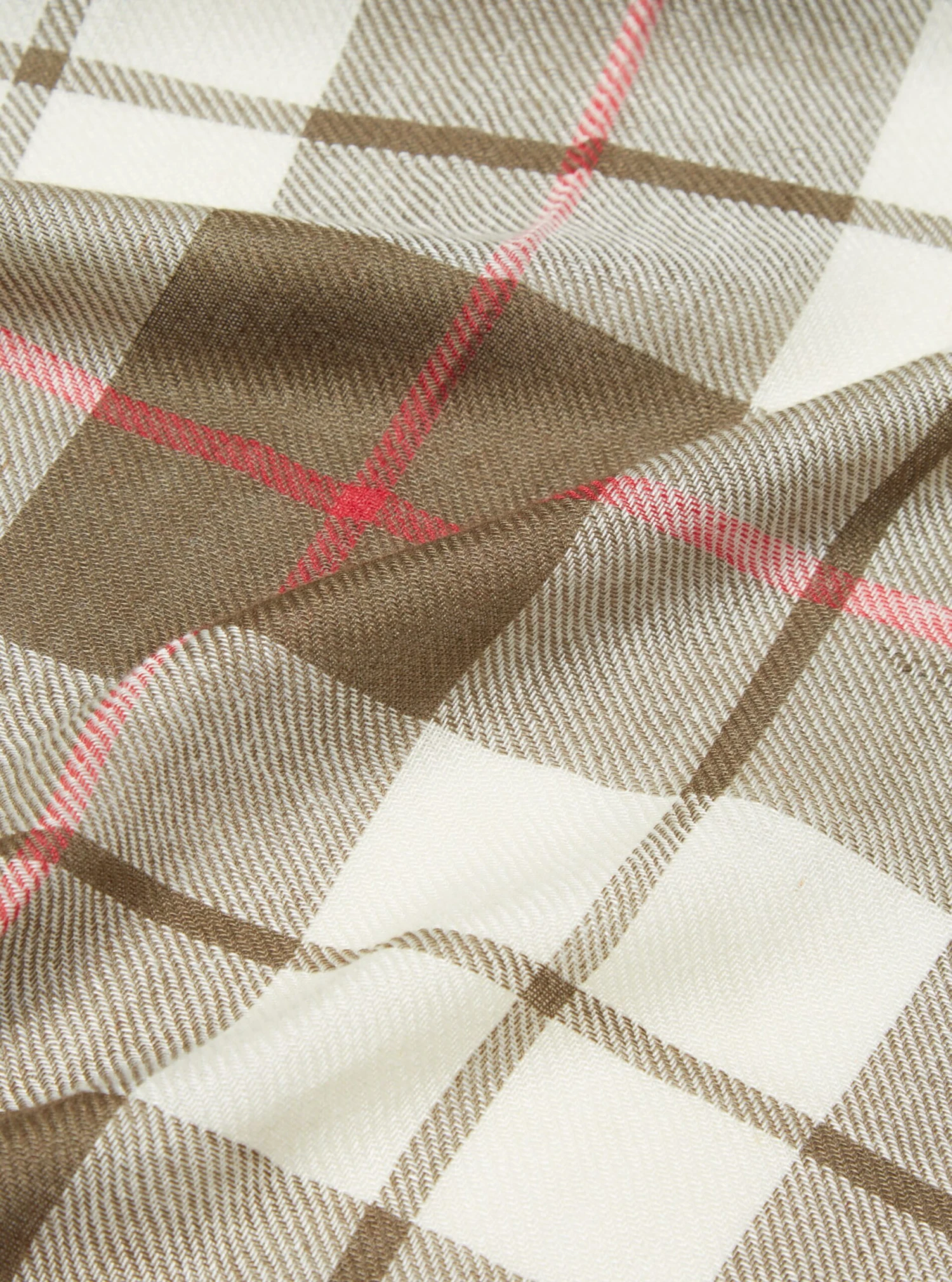 Universal Works Scarf In Mixed Olive Check Rayon - Image 3