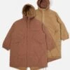 Universal Works Diamond Quilt Parka In Brown Recycled Nylon