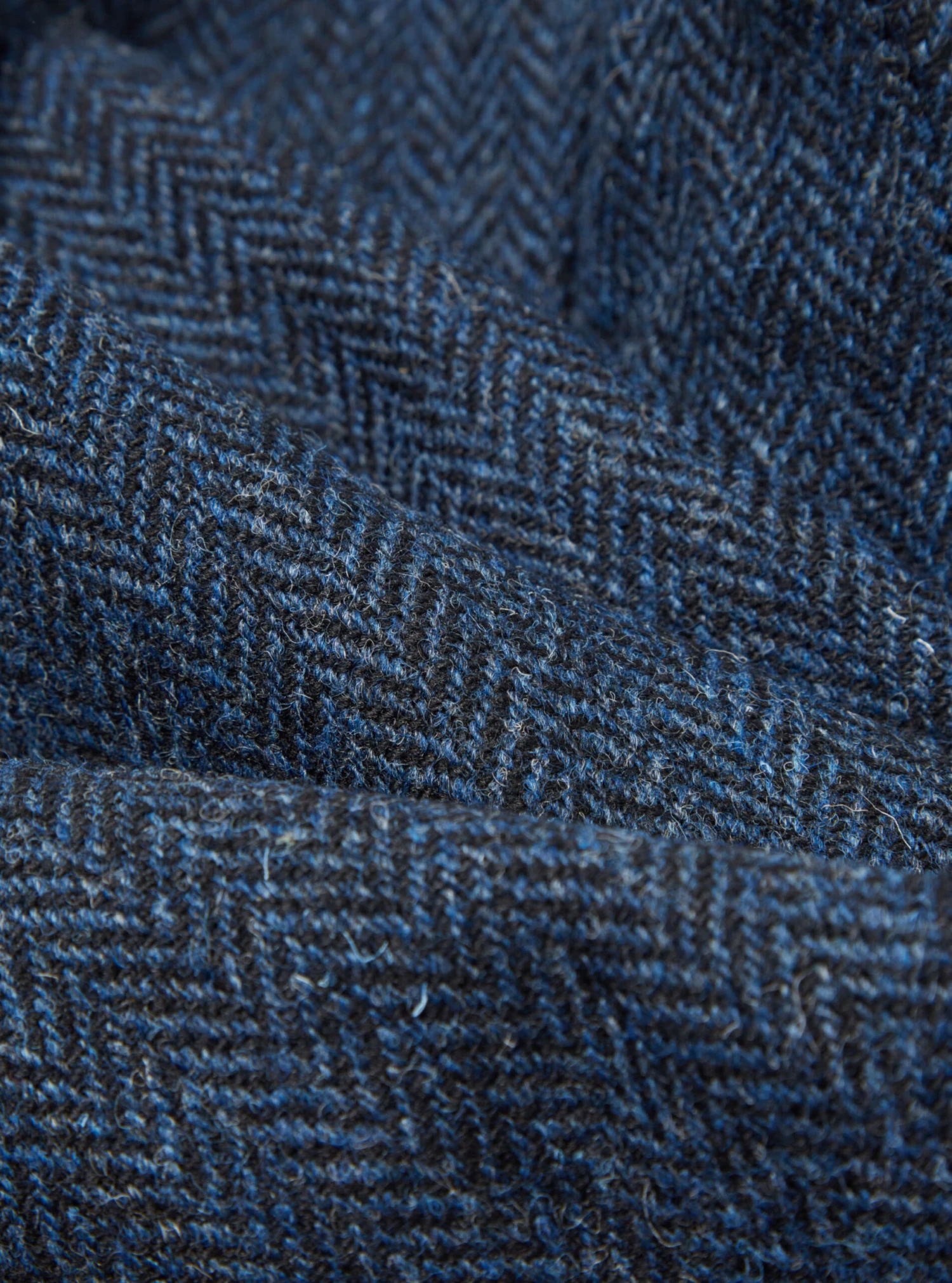 Universal Works Bakers Jacket In Navy Herringbone Harris Tweed - Image 7