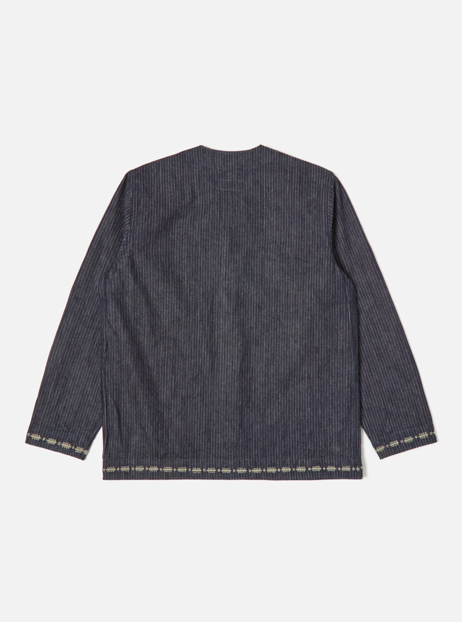 Universal Works Embroidered Cabin Jacket In Indigo Japanese Twill Denim - Image 2