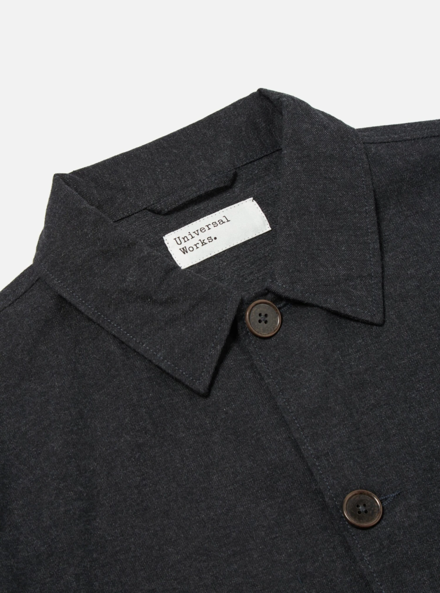 Universal Works Coverall Jacket In Charcoal Carbon Cotton - Image 3