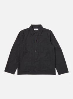 Universal Works Coverall Jacket In Charcoal Carbon Cotton