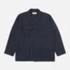 Universal Works Jungle Jacket In Navy Cotton/Nylon Serge