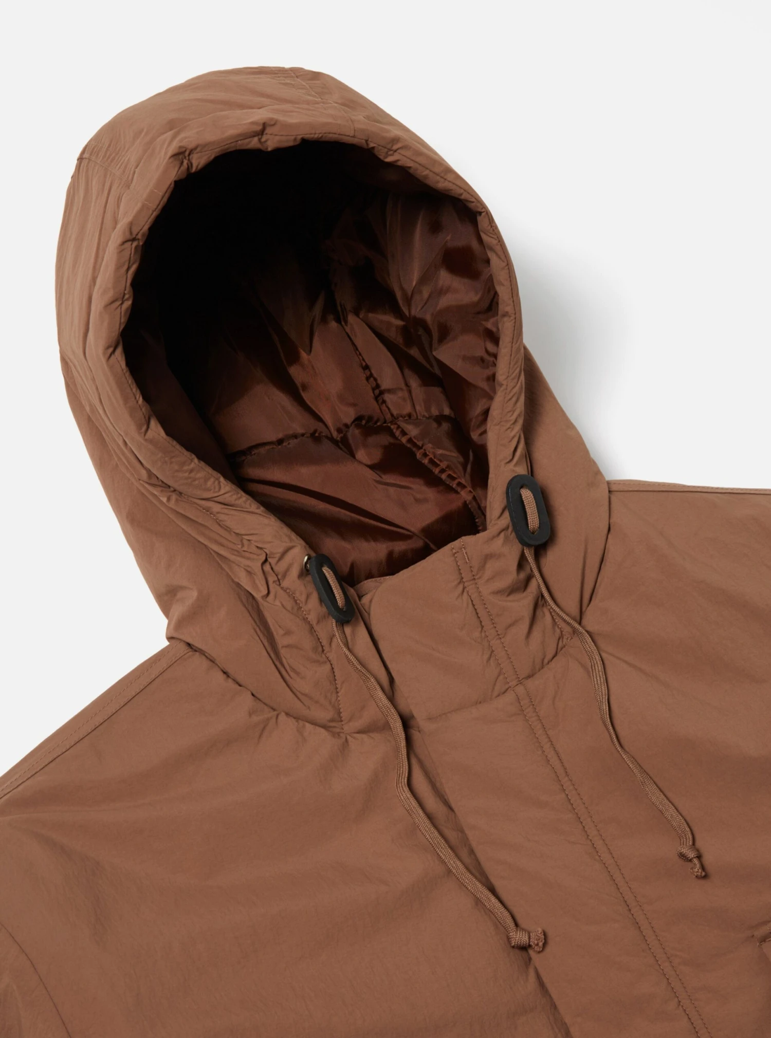 Universal Works Padded Stayout Jacket In Brown Recycled Nylon - Image 3