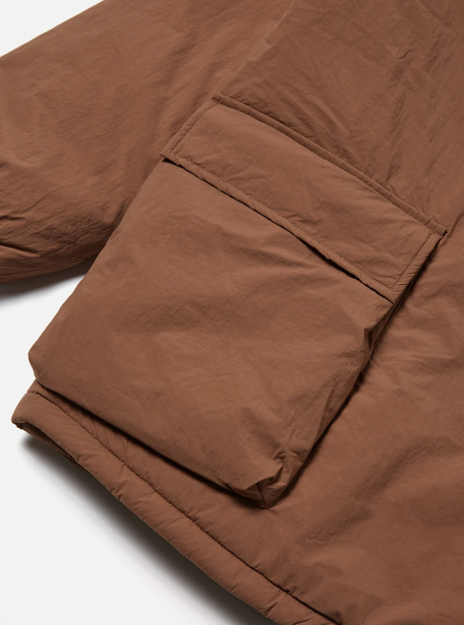 Universal Works Padded Stayout Jacket In Brown Recycled Nylon - Image 6