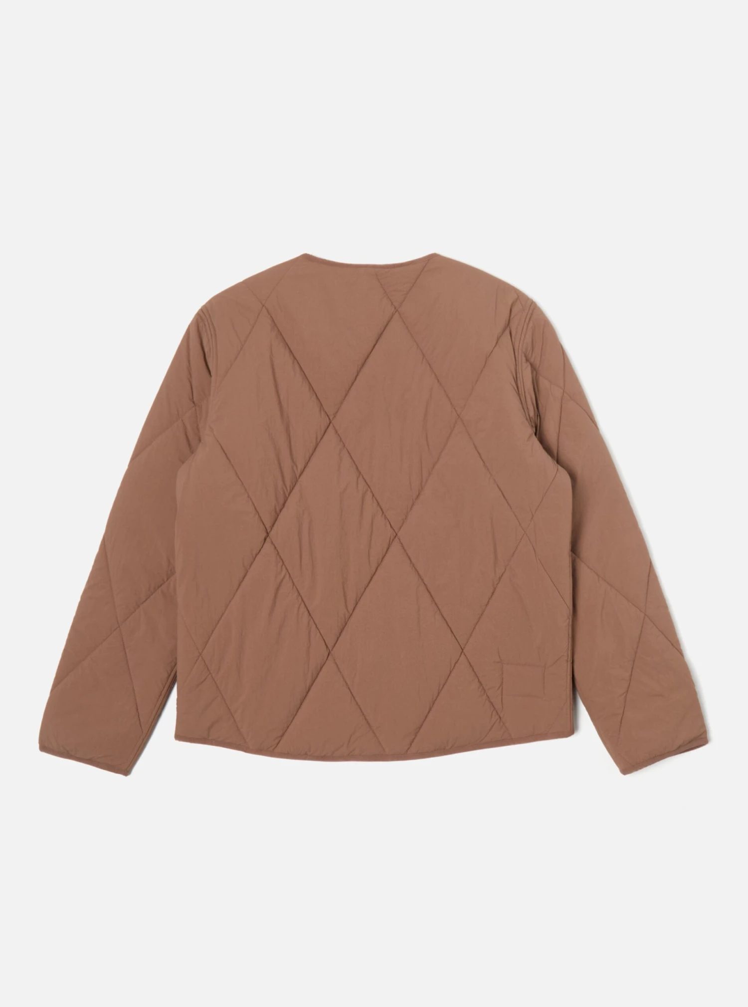 Universal Works Reversible Military Liner Jacket In Brown/Black Diamond Quilt Recycled Nylon - Image 6