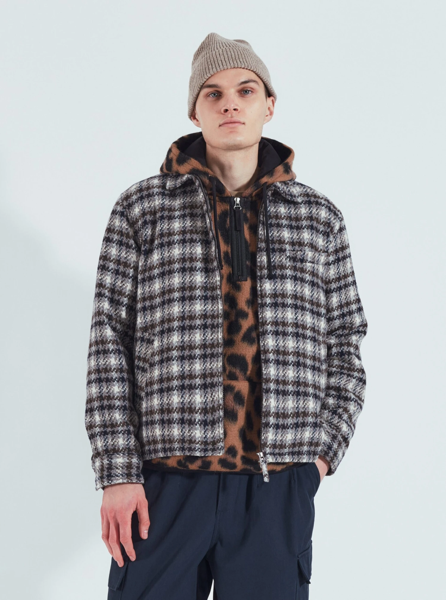 Universal Works Windcheater II In Grey Cortina Tweed - Image 4