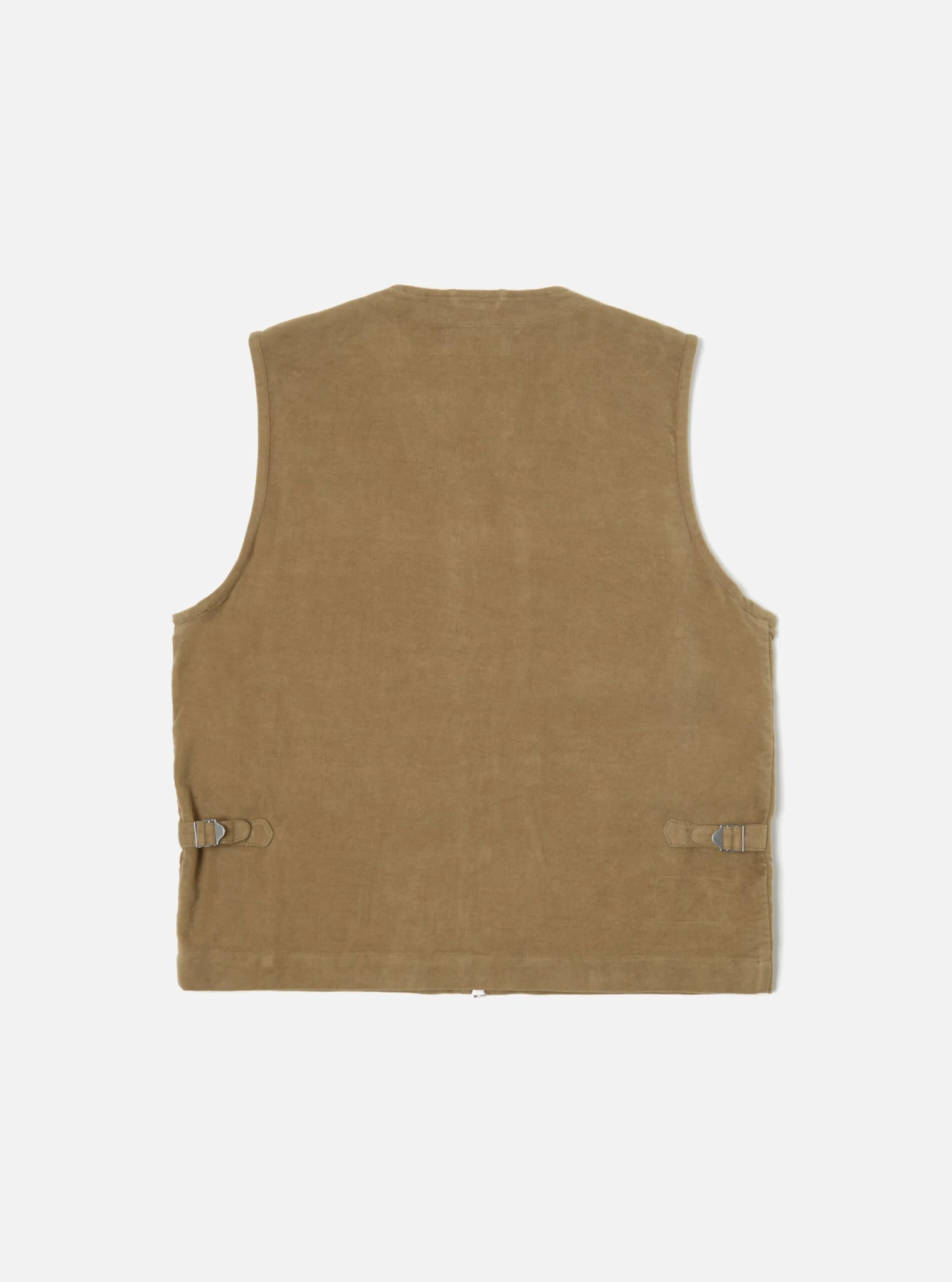 Universal Works Photographers Gilet In Lovat Lightweight Moleskin - Image 2