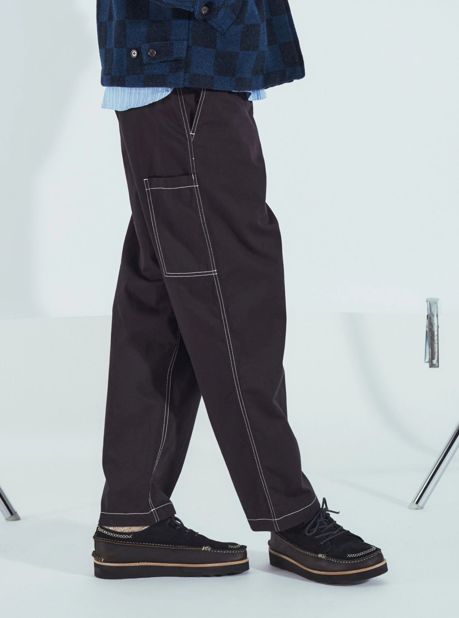 Universal Works Coverall Pant In Black Twill - Image 4