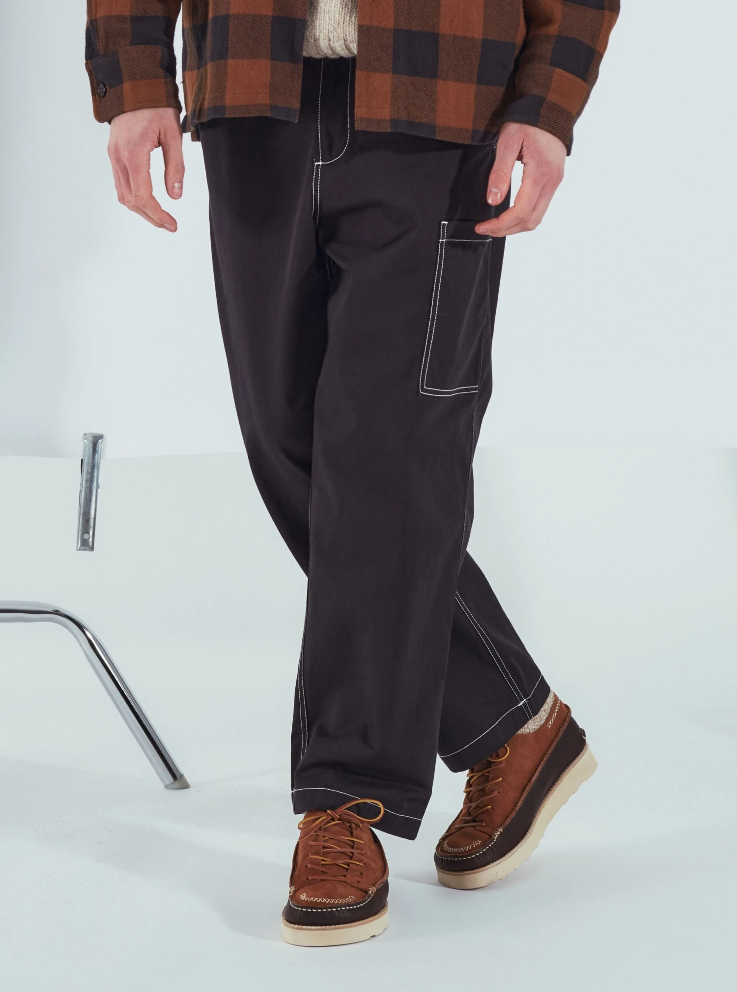 Universal Works Coverall Pant In Black Twill