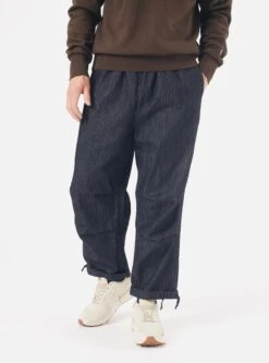 Universal Works Parachute Pant In Indigo Japanese Twill Denim
