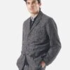 Universal Works Three Button Jacket In Grey Upcycled Italian Tweed