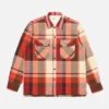 Universal Works L/S Utility Shirt In Red Earth Check