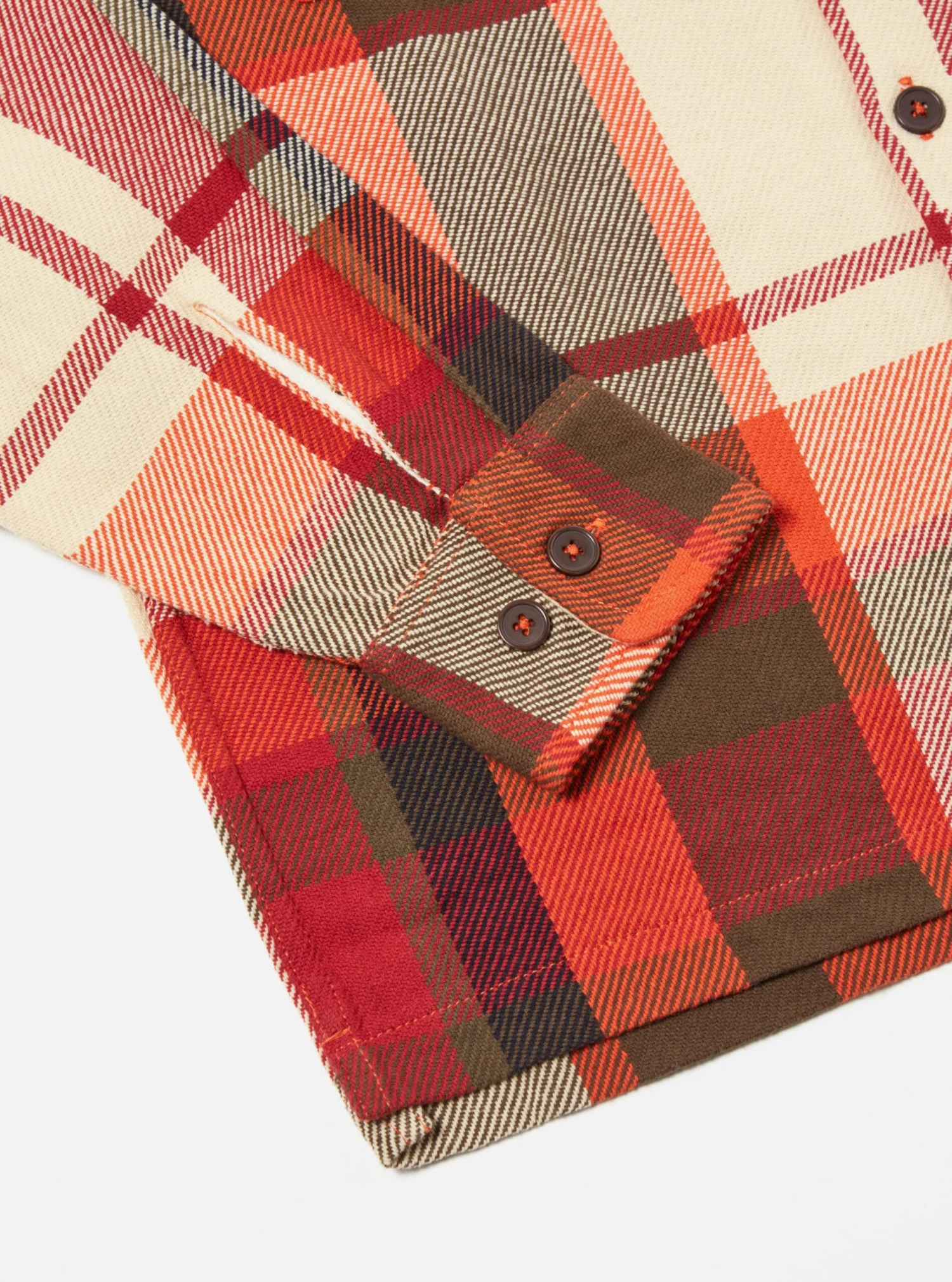 Universal Works L/S Utility Shirt In Red Earth Check - Image 5
