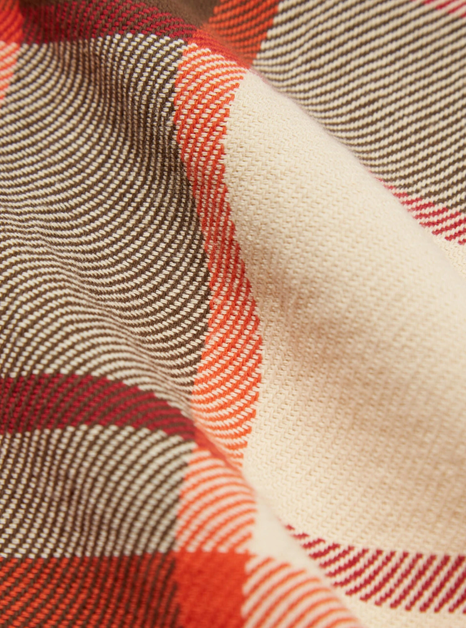 Universal Works L/S Utility Shirt In Red Earth Check - Image 6