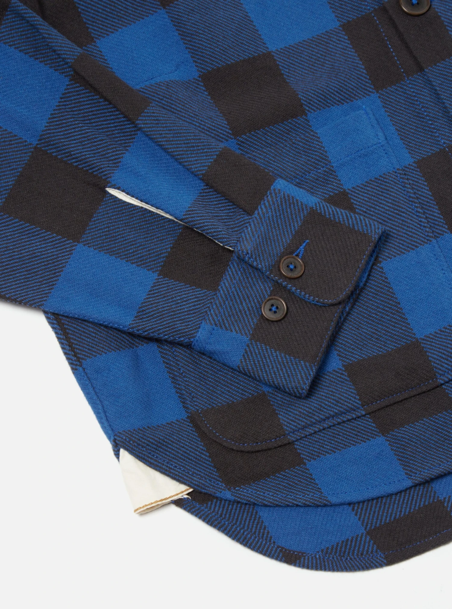 Universal Works Travail Shirt In Navy Winter Gingham - Image 5